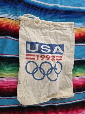 Team USA Barcelona 1992 Olympics Drawstring Bag White Blue Red