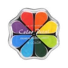 Petal Stamp Ink Pad, 4.3 Inch Washable Craft Stamps Inkpad, Paper Windmill