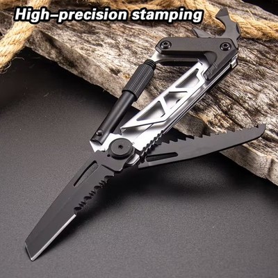Portable 7-In-1 Multi-Tool Pocket Knife, Ideal for Outdoor Camping And Survival