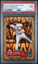 2023 Topps Gilded Collection Nolan Arenado Raywave Gold Etch /25 PSA 9