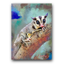 Sugar Glider Art Card Limited 1/50 Edward Vela Signed (Animals -)