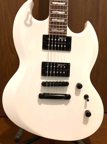 Guitarra Eléctrica ESP LTD VIPER-256 Blancanieves Estilo SG Juego HH Cuello Indonesia - Imagen 6 de 9