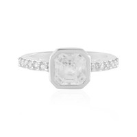 Cavill Zirkonring Silber 2,08Ct Damen Oktagon Asscher Schliff Plattiert