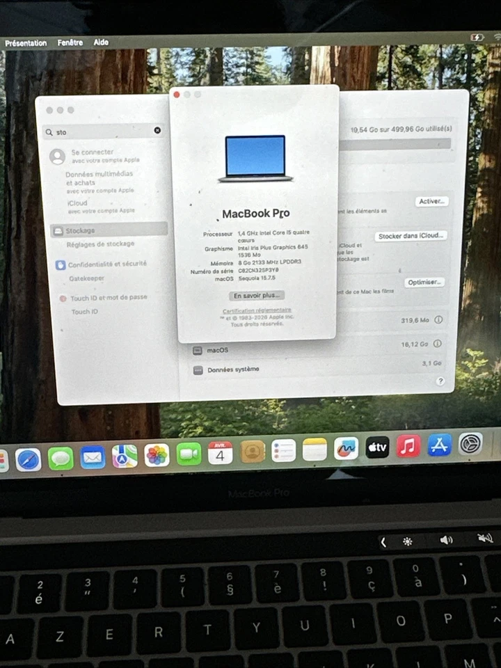 Apple MacBook Pro 13" 2019 · i5 · 8GB · 500GB, photo 2 sur 5