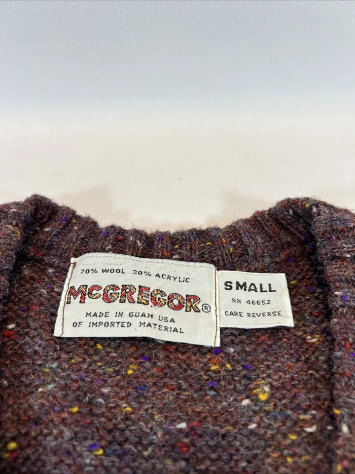 McGregor Suéter Chaleco Hombre Pequeño Lana y Acrílico Cuello en V Pullover De Colección Nuevo de Lote Antiguo Foto 3 de 4