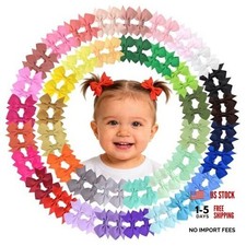 Hair Clips for Girls - 80PCS Fully Lined Tiny Alligator Bows in 80Pcs/40Colors