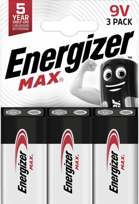 Energizer Max Alkaline E-Block Batterie 9 V, 3er Pack  Batterie