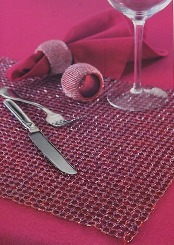 HANDMADE Glass Beaded Placemat / Purpose Mat- SEA CREST - Picture 3 of 4