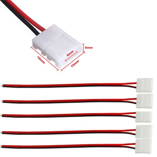 10Pcs PCB Cable 2 Pin LED Strip Connector 3528/5050 Single Color Adapter UK6 AG - Picture 13 of 13