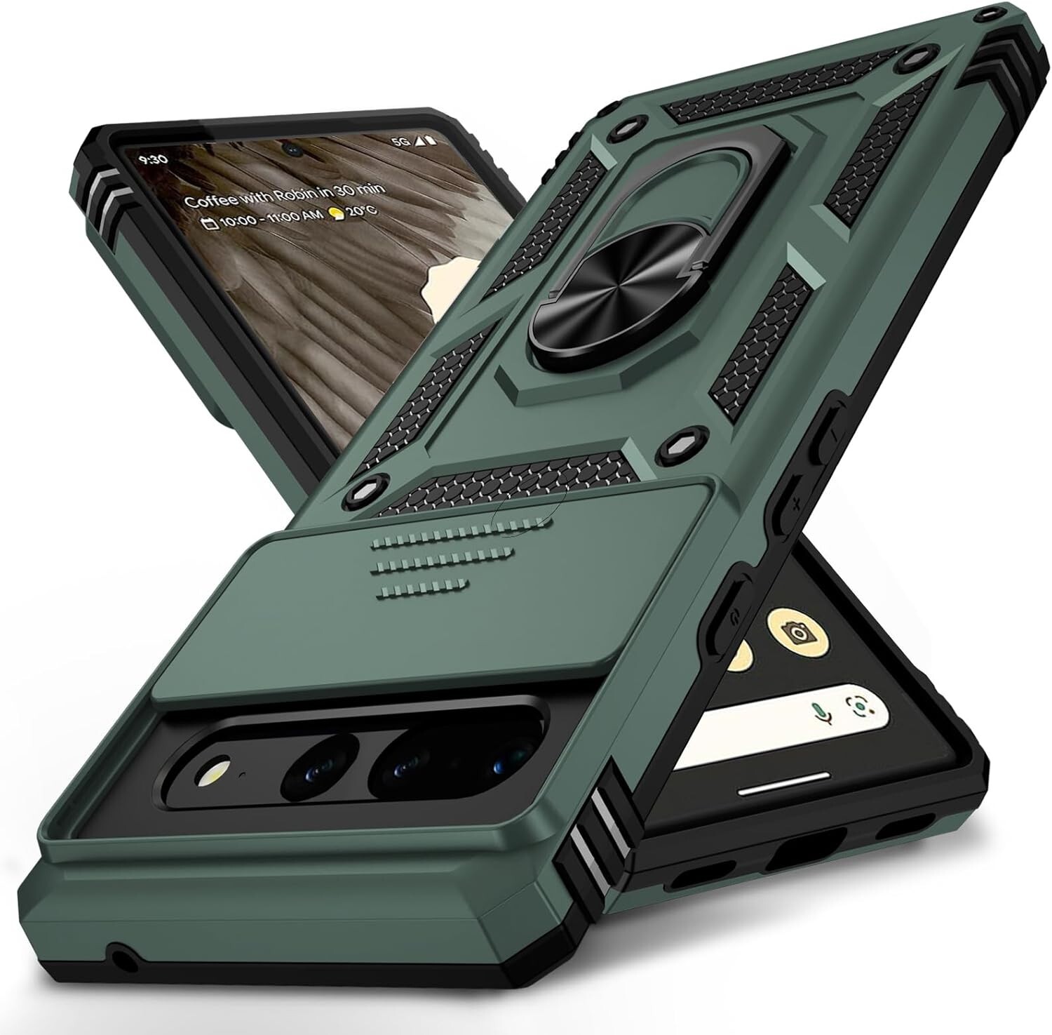 For Google Pixel 7 Pro 5G Case With Military Grade Cover & Ring Holder Kickstand