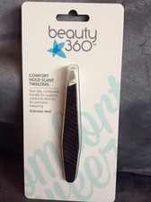 CVS BEAUTY COMFORT HOLD SLANT TWEEZERS STAINLESS STEEL - NEW IN PACKAGE