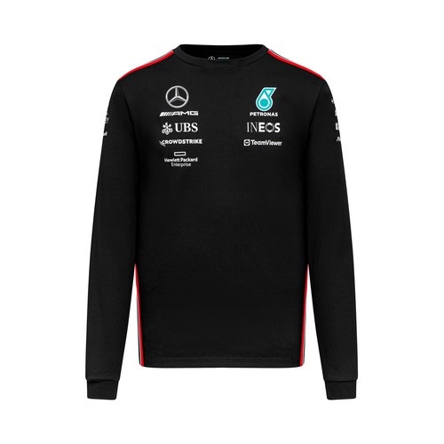 T-shirt manica lunga Mercedes AMG Petronas F1 Team uomo nera 2023