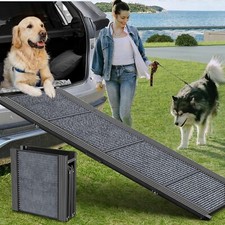 Dog Ramp for Car, 71" x 17.2 Folding Portable Pet Stair Ramp with Non-Slip Rug
