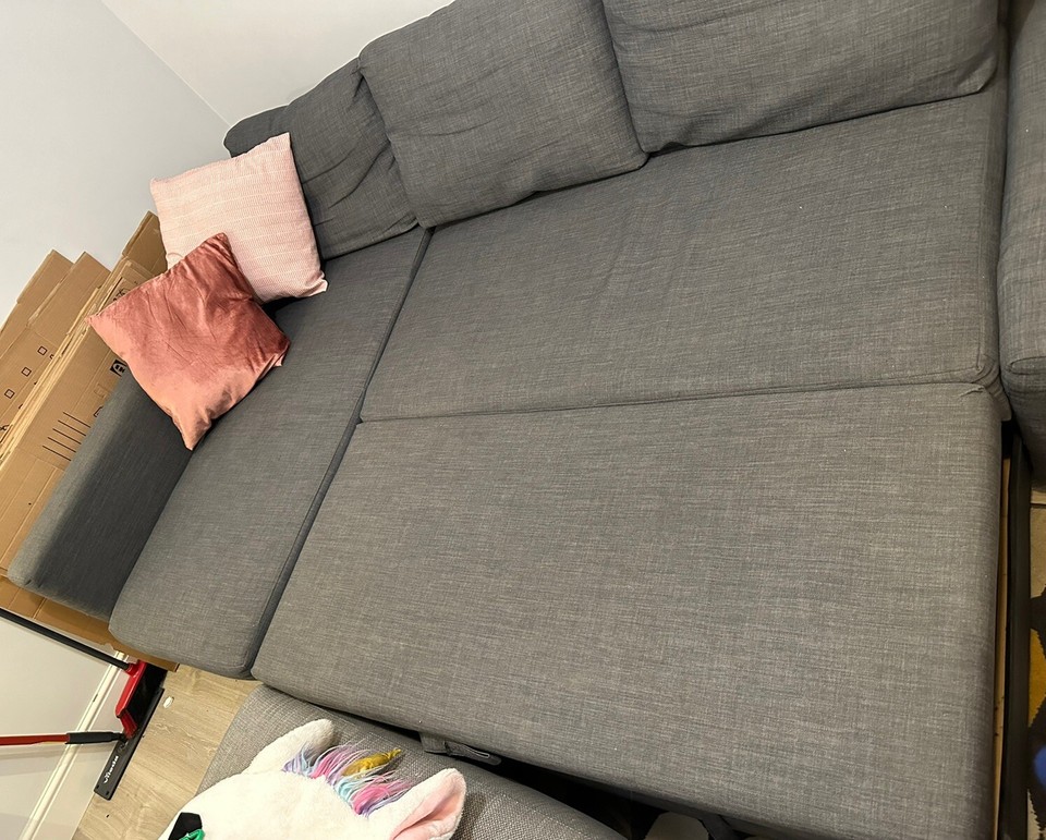 Ikea Friheten Grey corner sofabed with storage eBay