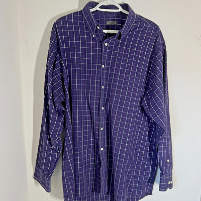 Arrow USA 1851 Men s XL Blue Red Plaid Button-Down Long Sleeve Shirt