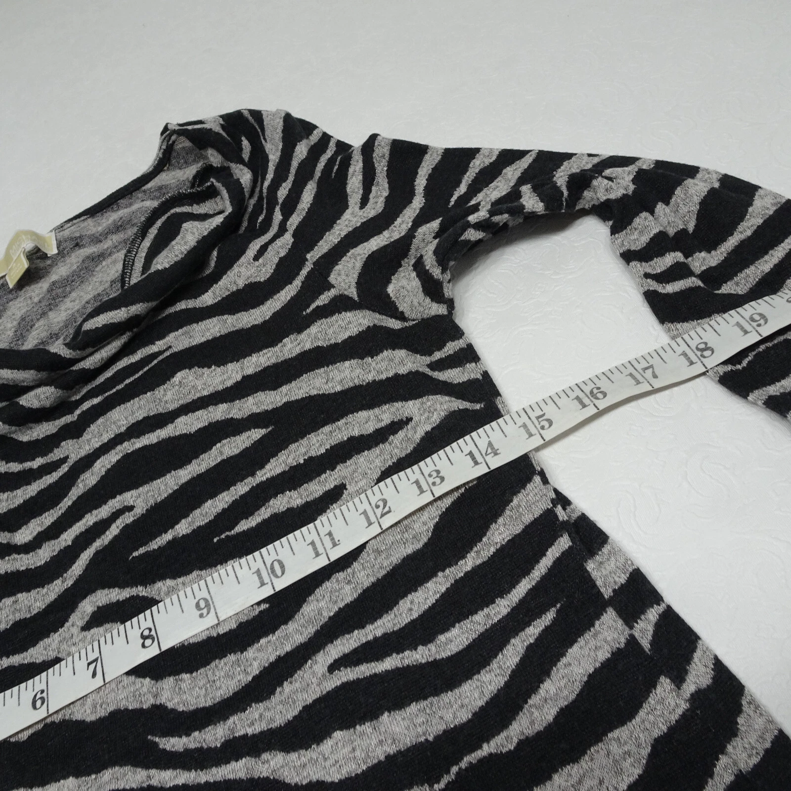 Abito maglione Michael Kors taglia M stampa zebrata scollo cappuccio maniche a 3 4