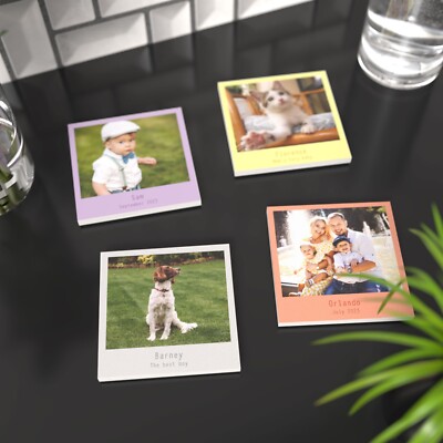 Personalisierte Untersetzer Polaroid Style Ihr eigenes Bild beliebiger Text Fotountersetzer Schaumstoff