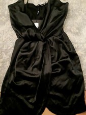 Pretty Little Thing Ladies Dress. Tie Shoulder Wrap. Black. Bodycon. Size 16