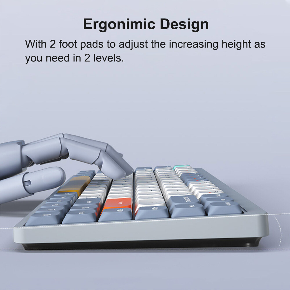 iBlancod 84-Key Wireless Mechanical Keyboard with 2.4G, Bluetooth 5.0, and Type-C Connectivity for Multi-Device Compatibility