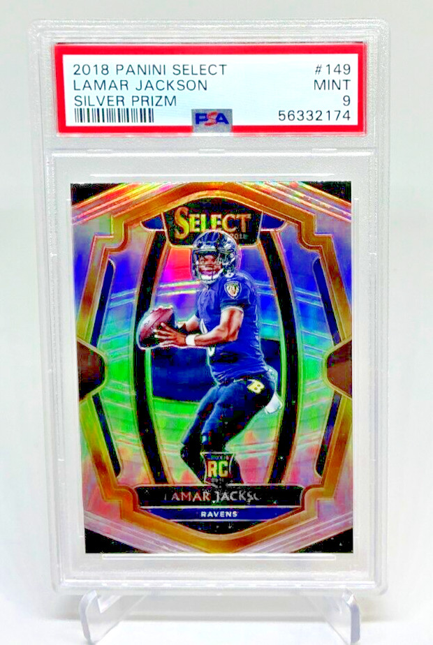 PSA 9 - 2018 Panini Select LAMAR JACKSON RC Silver Prizm #149 (2174)