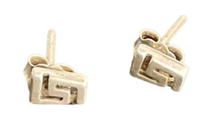 925 Sterling Silver Geometric Stud Earrings with Butterfly Closure