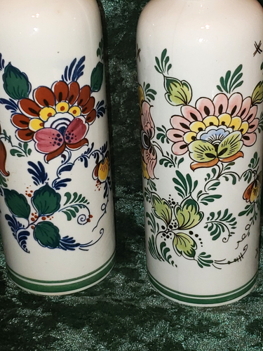 Vintage Delft Polychrome Bottles Decanters Ceramic Floral BOLS Made in Holland 2 - Picture 2 of 8