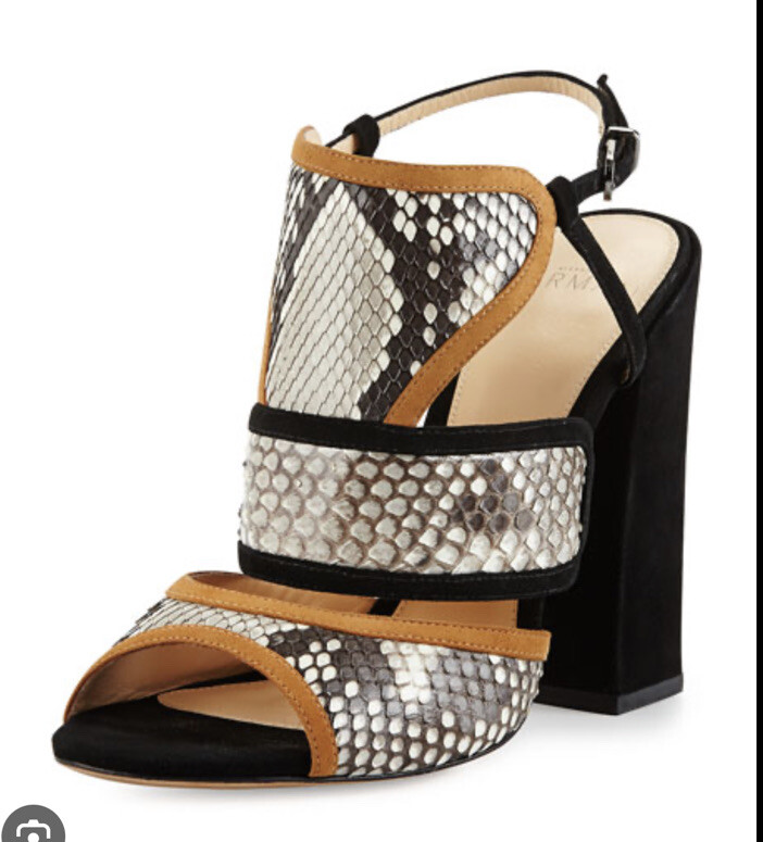 Alexandre Birman Sandals size 41 size 11 suede and python | eBay display picture 1