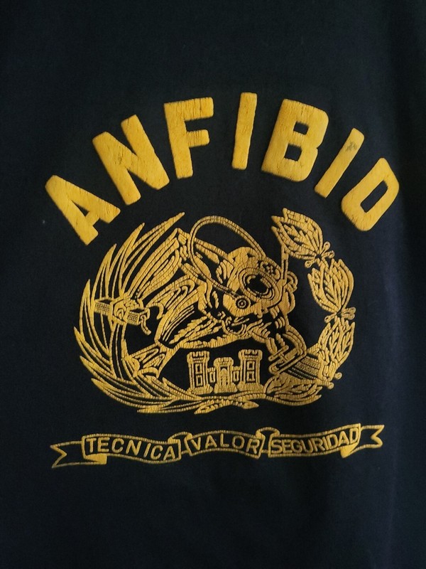 VTG Peru Army T-shirt ANFIBIO(scuba Diver) EJERCITO-Tecnica Valor Seguridad M Sz