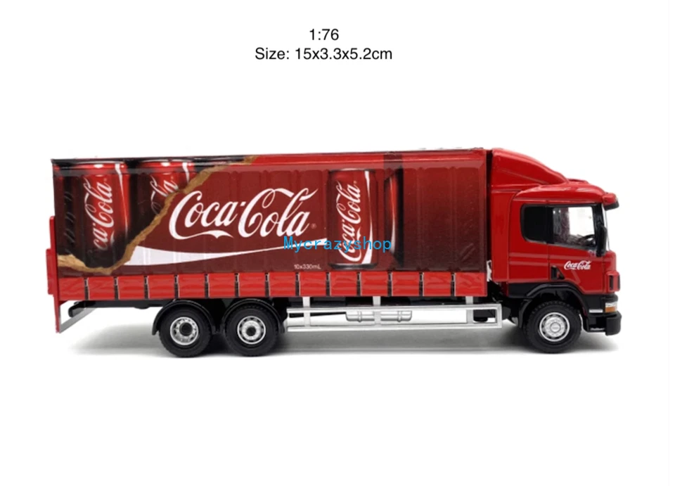 CR 1:76 Red Coke Scania 94D Delivery Container Truck Model Diecast Metal Car - Image 3 of 4