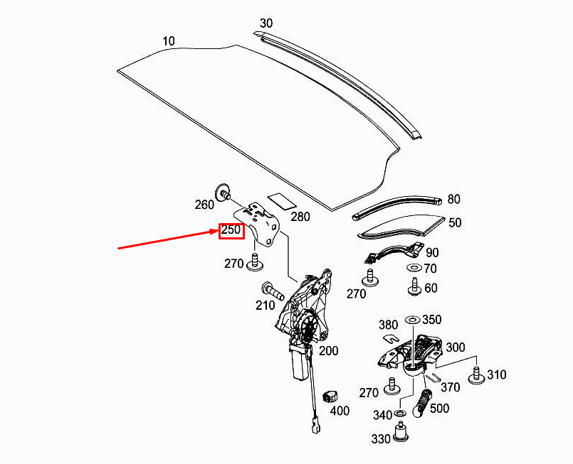 MERCEDES-BENZ SLK R172 Winkelhalterung für Ablage hinten rechts A1727940012