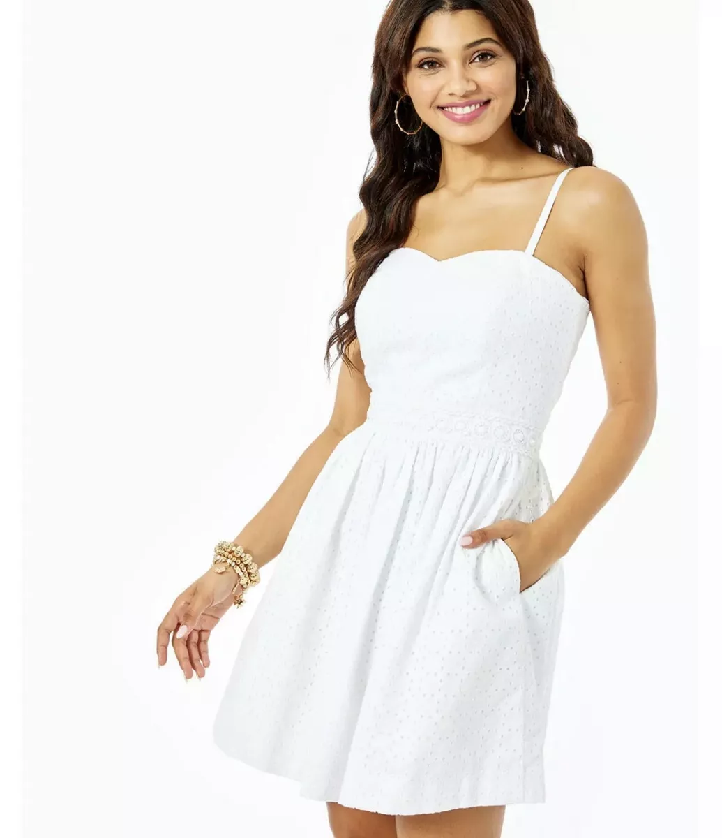 NWOT Lilly Pulitzer Marta Dress White Petite Diamond Eyelet Sz 6
