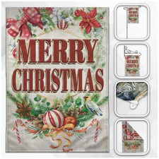 Merry Christmas Garden Flag 12x18in Seasonal Garden Flag Winter Xmas Holly 100D