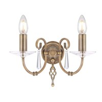 Wandlampe Leuchte Stahl Gealtertes Messing H 22 Cm Flurlampe 2 Flammig Antik