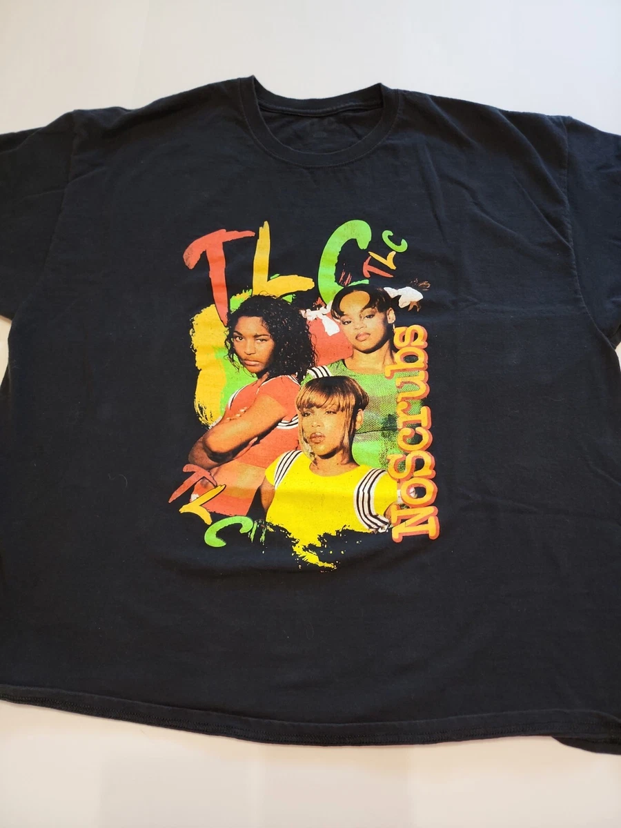 TLC No Scrubs Hip Hop Rap Group Logo Graphic T-Shirt Adults Size 2 XL
