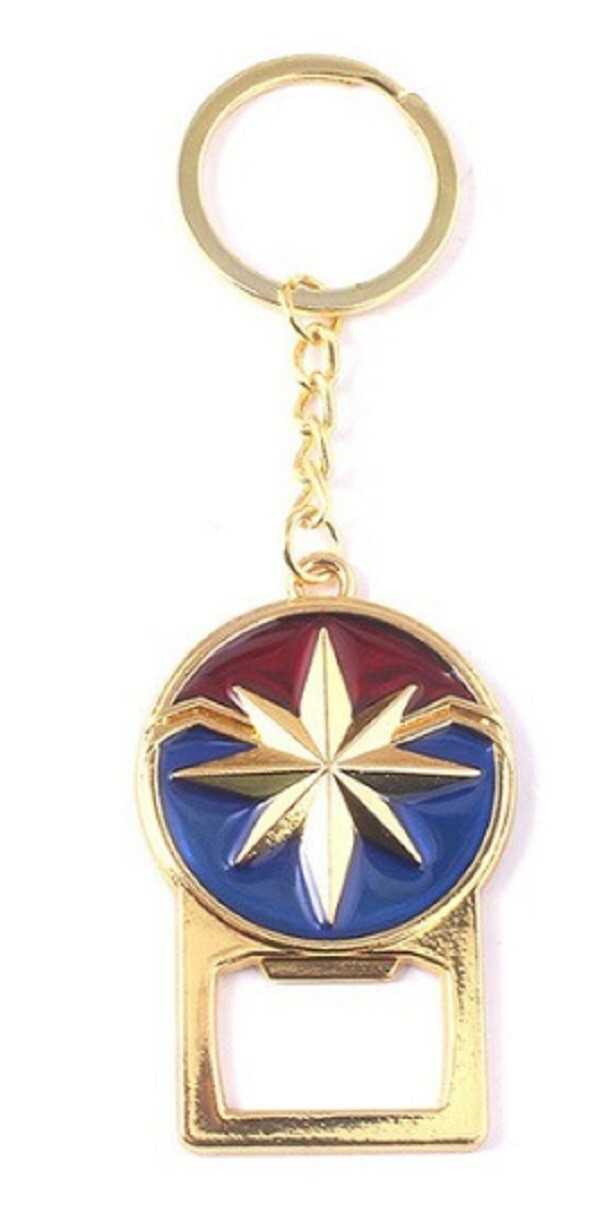 Captain Marvel Logo Bottle Opener Keychain