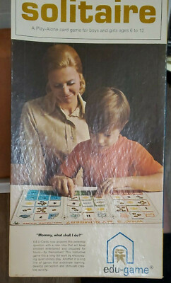 Vintage 1974 Ed-U-Cards What s My Number Solitaire Game (Ages 6-12) COMPLETE