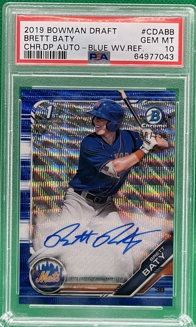 2019 Bowman Chrome Brett Baty RC 1st Chrome Blue Wave Refractor /150 PSA 10 METS