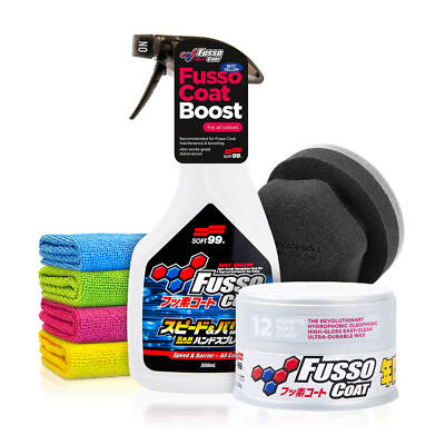 Soft99 Fusso Coat Wax & Quick Detailer Versiegelung Light Hartwachs Glanz Set