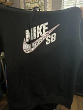 NIKE SB X CACTUS JACK TRAVIS SCOTT DUNK LOW PULLOVER HOODIE BLACK SZ LARGE