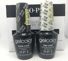 OPI Gelcolor Top Coat & Base Coat Soak Off Gel Nail Polish Set of 15ml /0.5fl.Oz