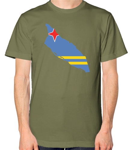 Aruba Flag Map T-Shirt - Picture 7 of 14