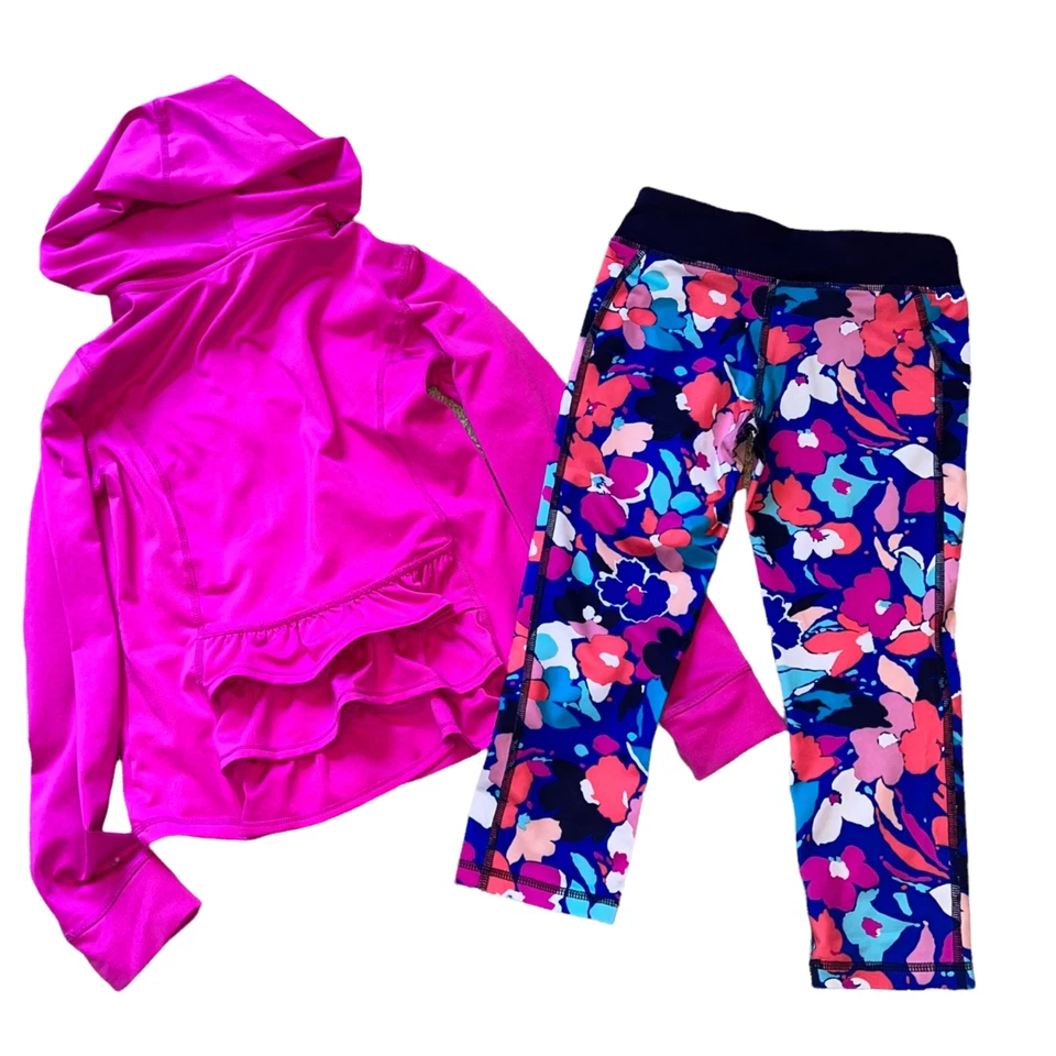 GymGo Gymboree Girls Jacket & Capri Pants Fitness Set 7/8 Medium - Image 2 of 3