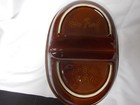 Hull Divided Oval Serving Dish - Brown Drip — photo 2