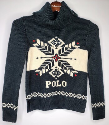 Polo RALPH LAUREN Kids MEDIUM 10 Sweater SNOWFLAKE