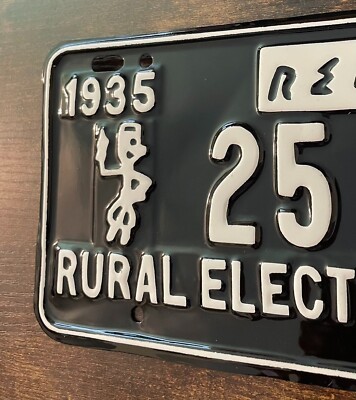 Rare 1960 REA Rural Electrification Booster License Plate Reddy