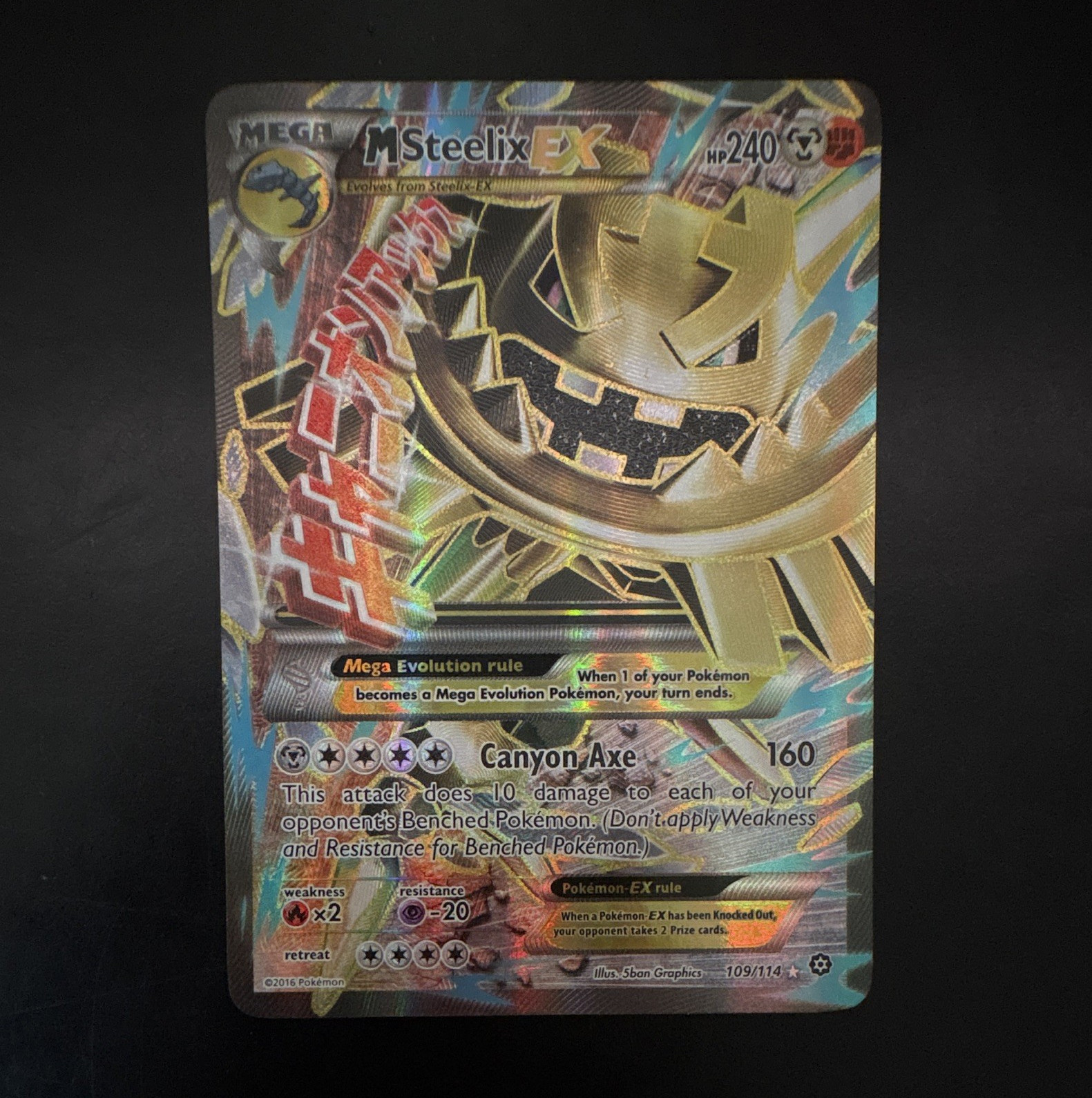 Pokémon M Steelix EX 109/114 Steam Siege Ultra Rare Holo 240 HP ENG NM/LP+
