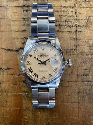 Vintage 1987  Rolex Datejust 16000 Tropical Cream Dial 36mm Ivory Beautiful