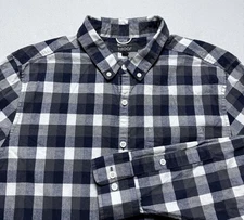 Huckberry Proof Shirt Mens Large Plaid Flannel Button Stretch Long Sleeve