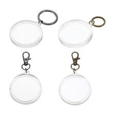 40mm Coin Holder Keychain, 4Pcs Coin Case with Key Ring Buckle, Bronze Silver