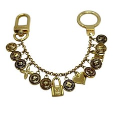 LOUIS VUITTON Porte Cles Chene Pastilles Bag Charm, Gold Metal, Unisex Keychain